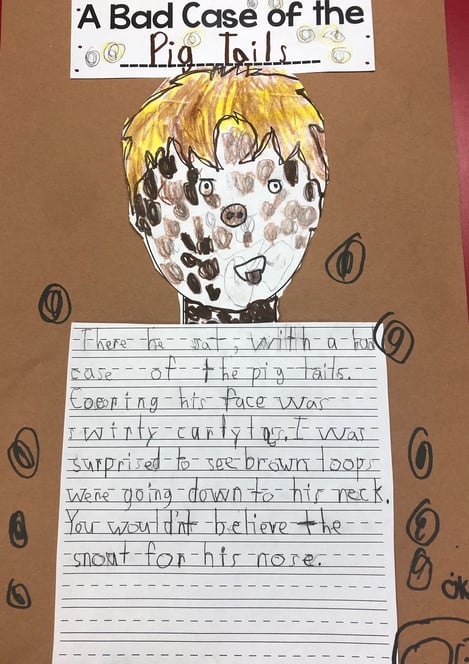 literature connection, art extension, sentence starters, student writing samples, narrative