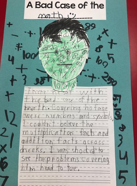 literature connection, art extension, sentence starters, student writing samples, narrative