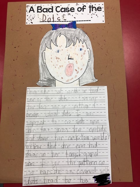 literature connection, art extension, sentence starters, student writing samples, narrative