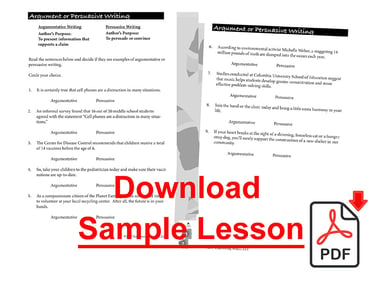 Argumentative vs Persuasive Writing.Image.P
