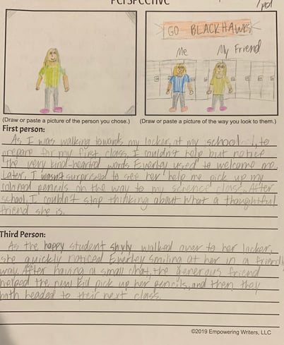social-emotional, modeling, charting, point of view, perspective, writing samples