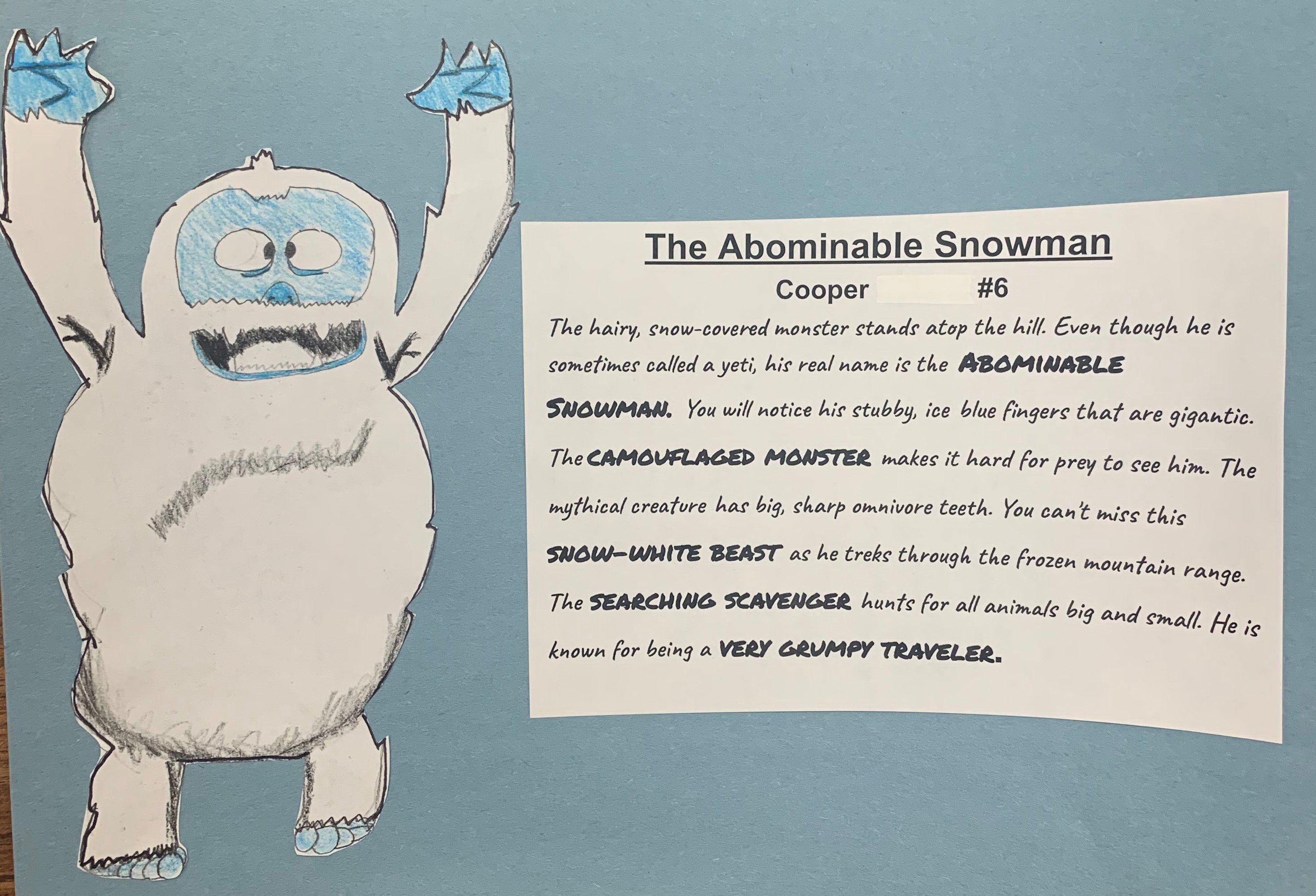 Sentence Variety And Word Choice Abominable Snowman