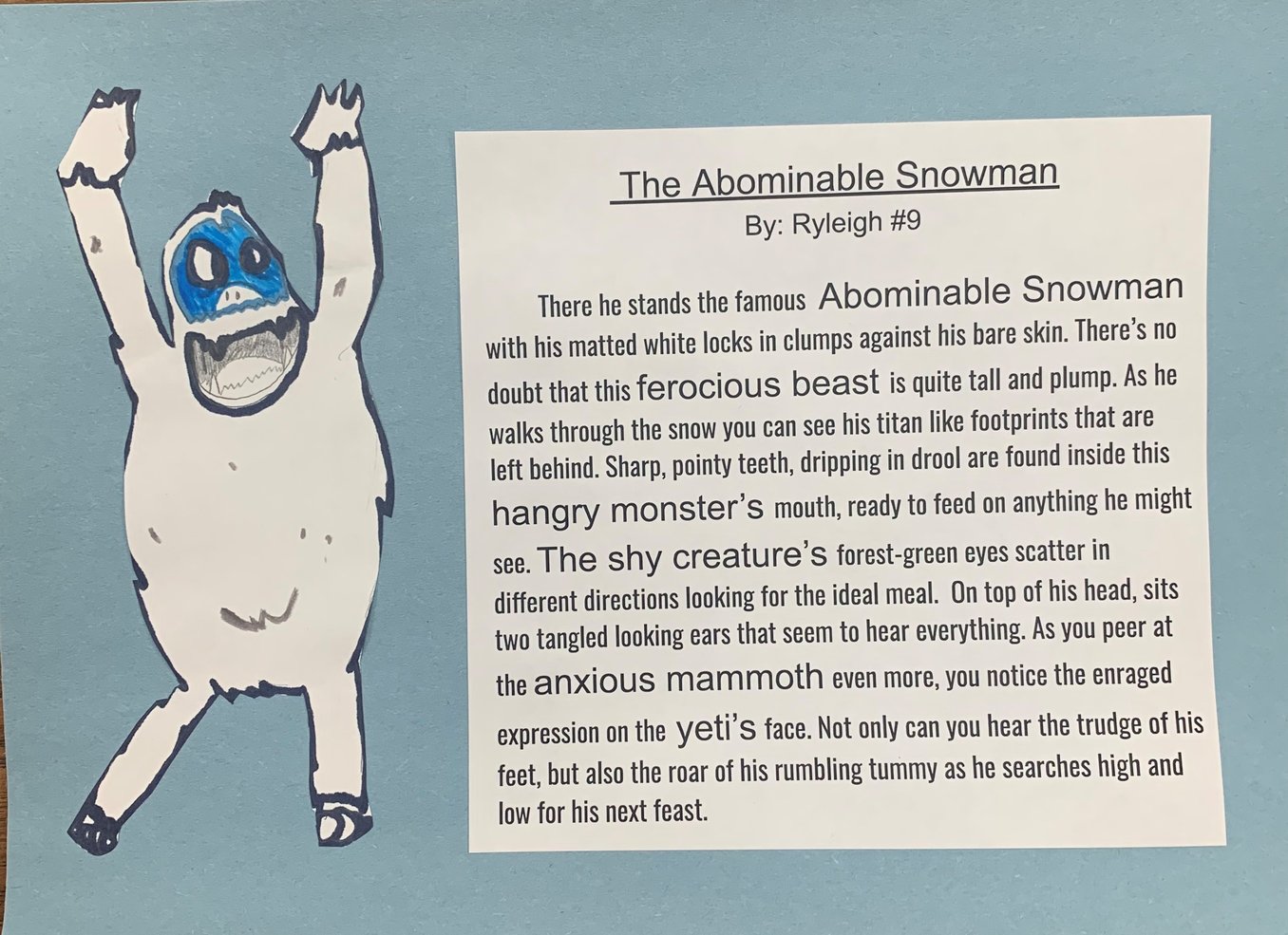 Sentence Variety And Word Choice Abominable Snowman