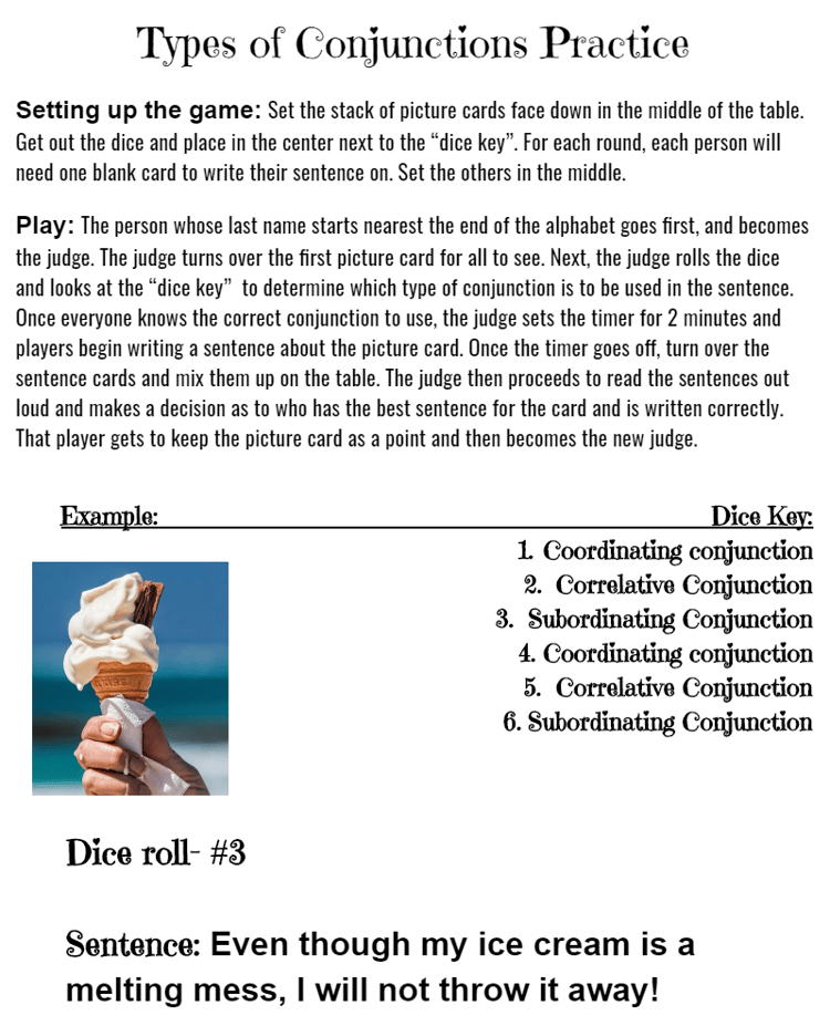 Types of Conjunctions Practice