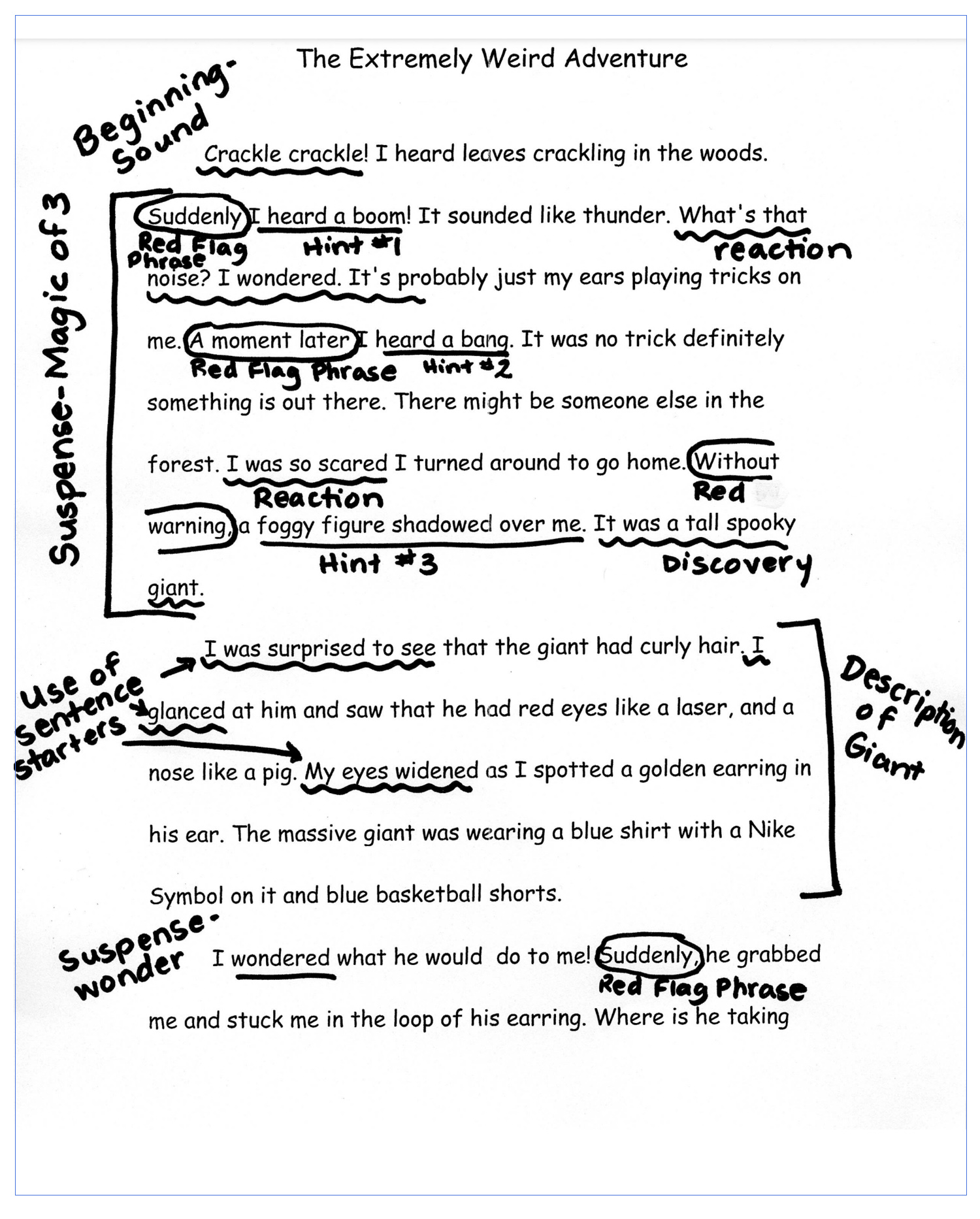 Narrative Writing Sample- Grade 3