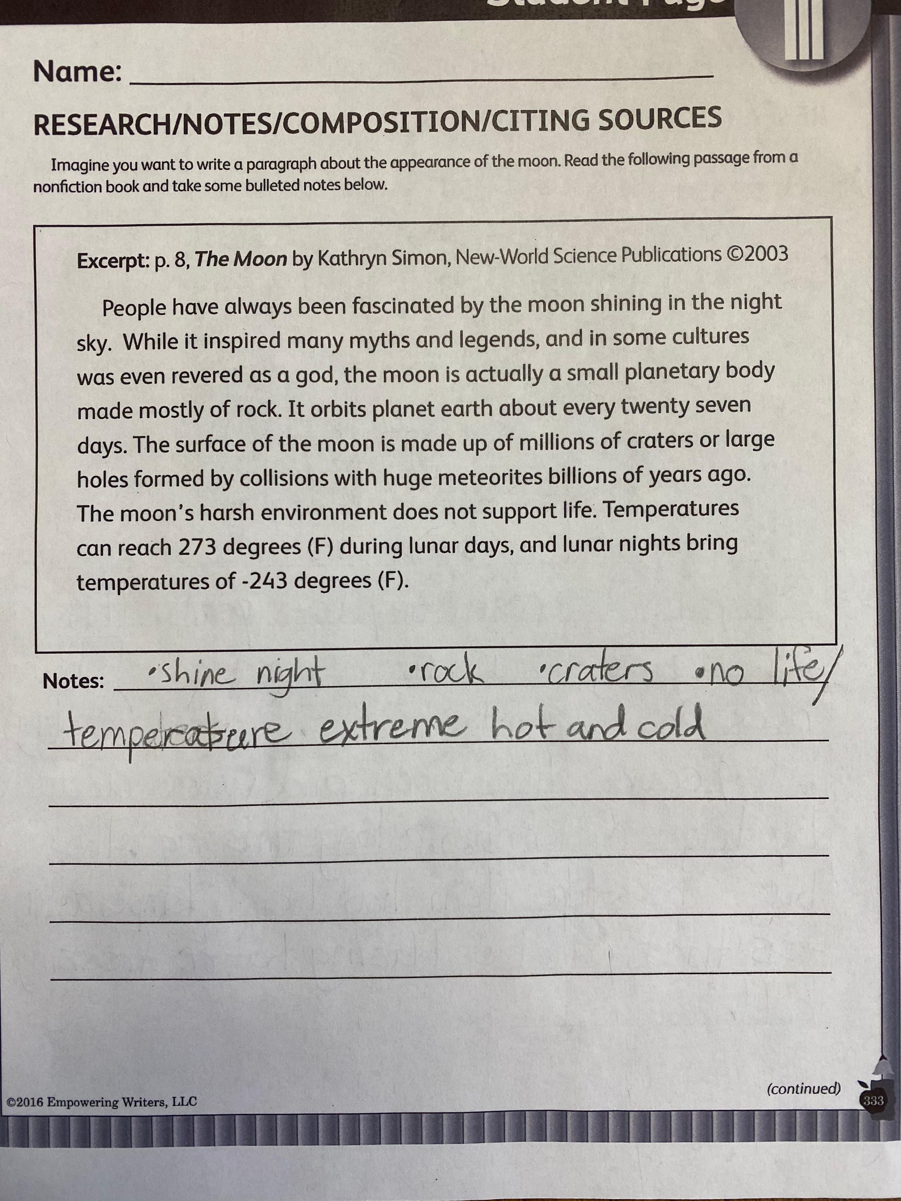 Turning Notes Into Sentences Worksheet